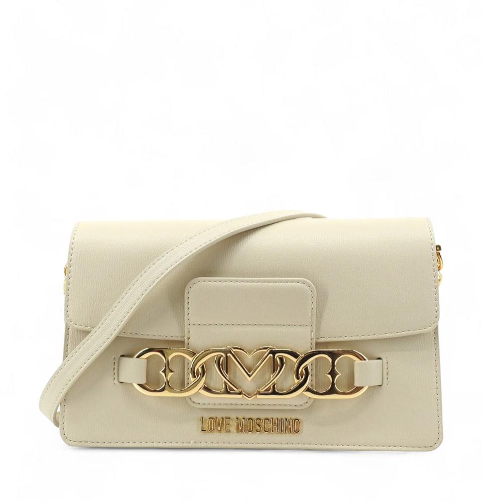 Moschino LOVE Borsa a Spalla in Ecopelle Martellata con Logo Dorato Moschino LOVE Borsa a Spalla in Ecopelle Martellata con Logo Dorato