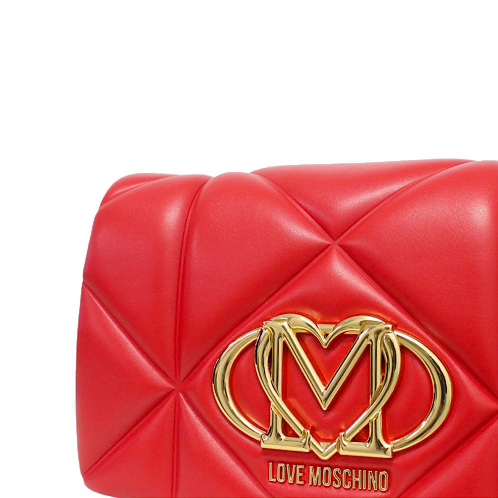 Clutch Trapuntata con Tracolla LOVE MOSCHINO linea Embossed Rosso
