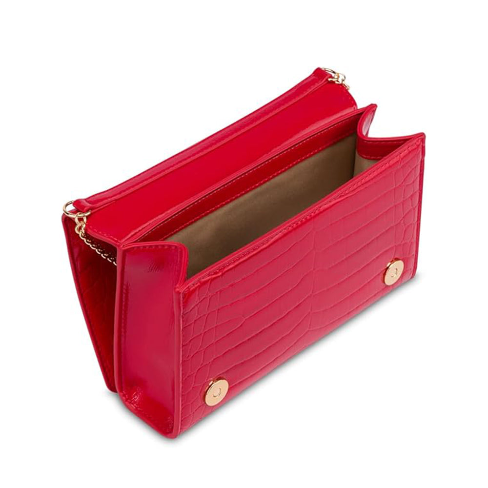 Clutch Donna con Tracolla LOVE MOSCHINO stampa Croco Rossa