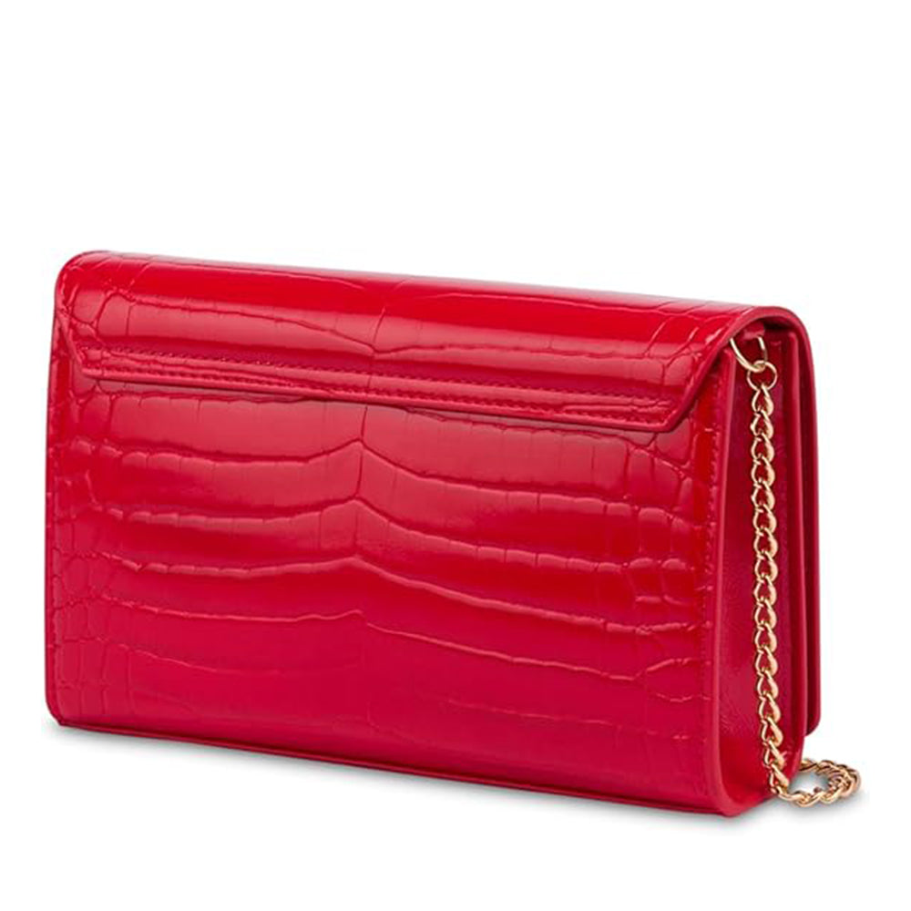 Clutch Donna con Tracolla LOVE MOSCHINO stampa Croco Rossa