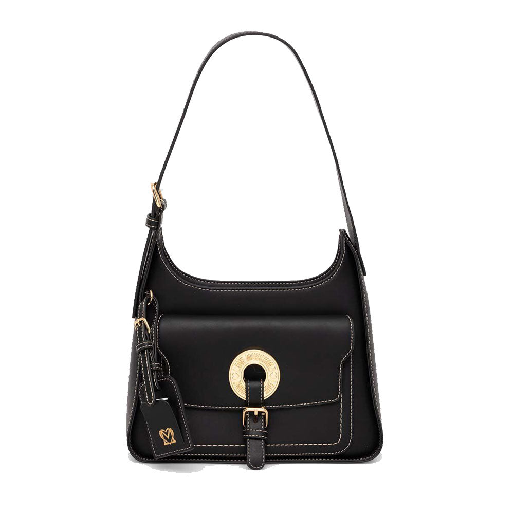 Hobo Bag a Spalla LOVE MOSCHINO linea Logo Eyelet Nera