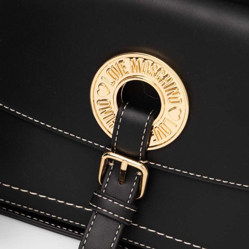 Hobo Bag a Spalla LOVE MOSCHINO linea Logo Eyelet Nera