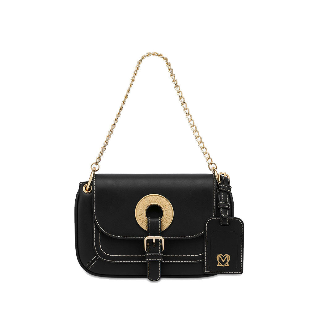 Borsa Donna a Spalla LOVE MOSCHINO linea Logo Eyelet Nera