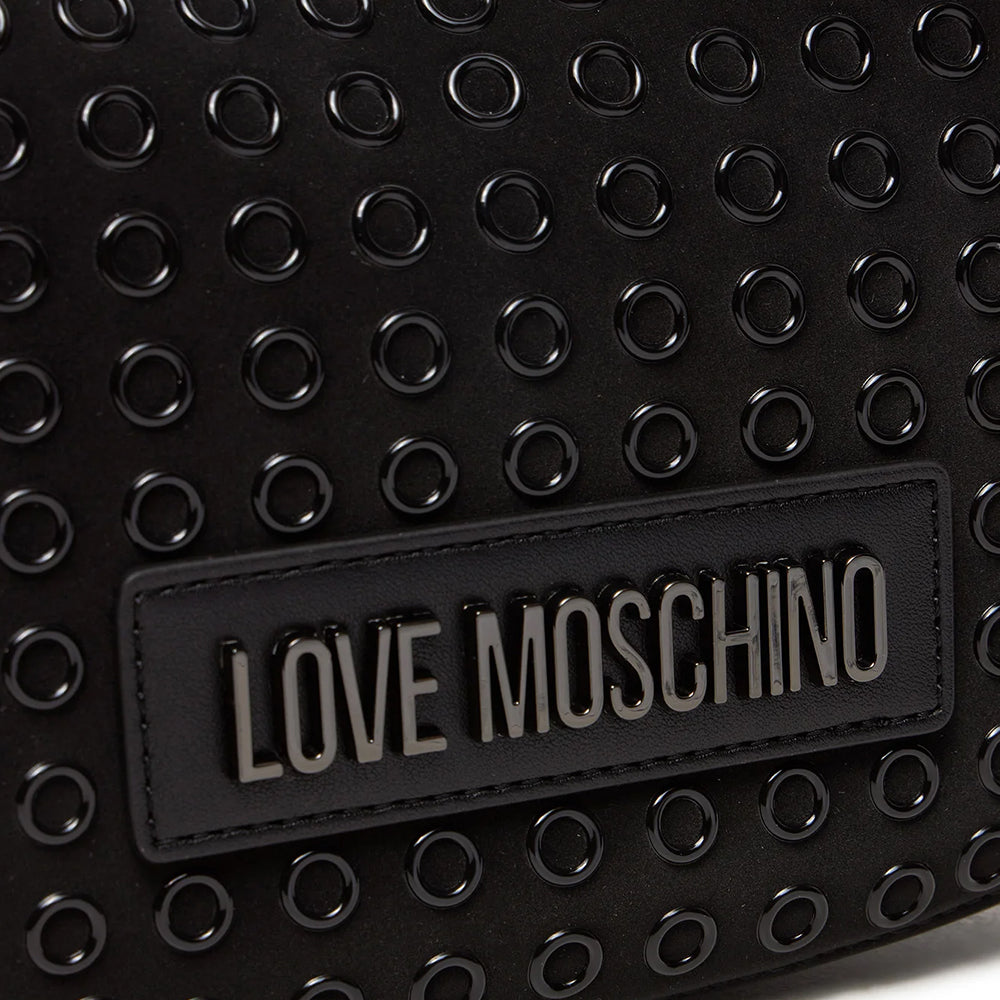 Hobo Bag a Mano LOVE MOSCHINO linea Glam Up Nera con Logo Canna di Fucile