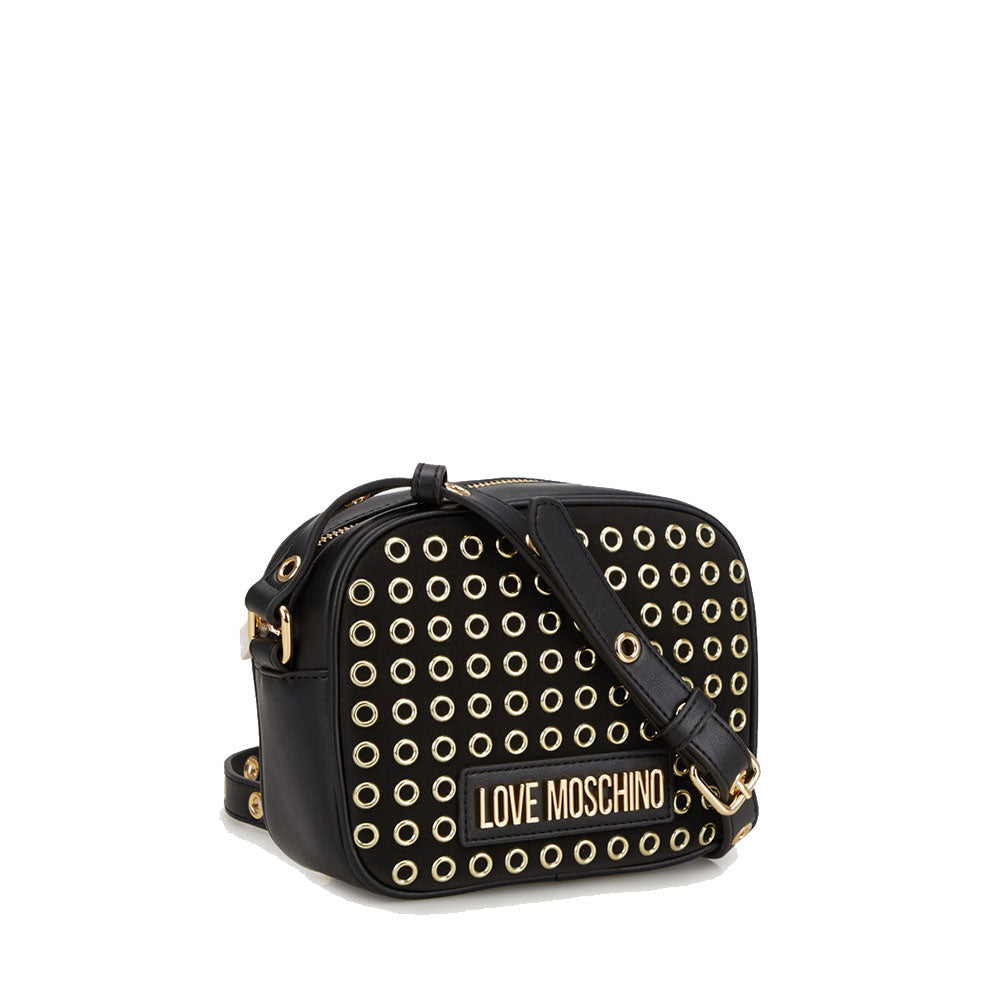 LOVE MOSCHINO GLAM UP LINIE – Schwarze Umhängetasche