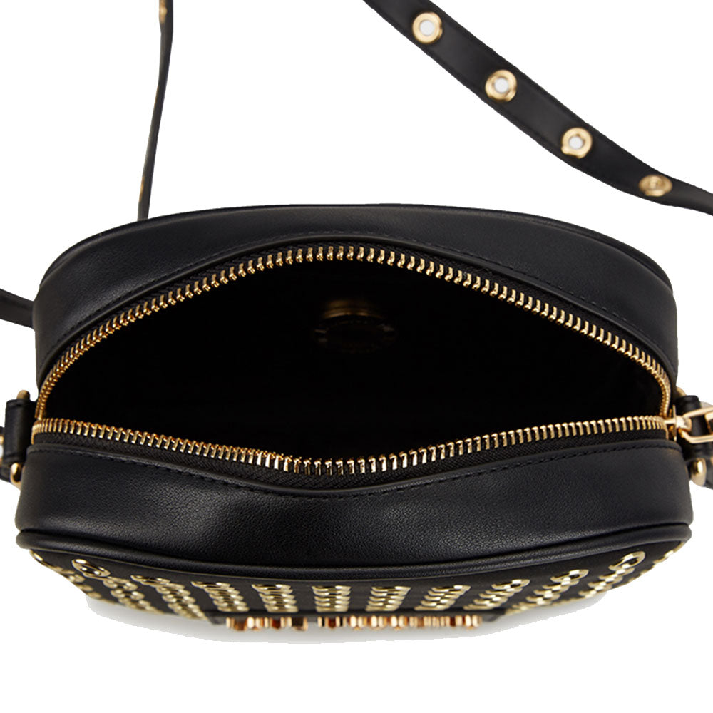LOVE MOSCHINO GLAM UP LINIE – Schwarze Umhängetasche