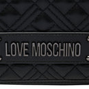 Borsa Donna Trapuntata a Spalla e Tracolla LOVE MOSCHINO linea Logo Lettering Nero con Logo Canna di Fucile