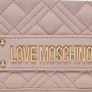 Borsa Donna Trapuntata a Spalla e Tracolla LOVE MOSCHINO linea Logo Lettering color Cipria