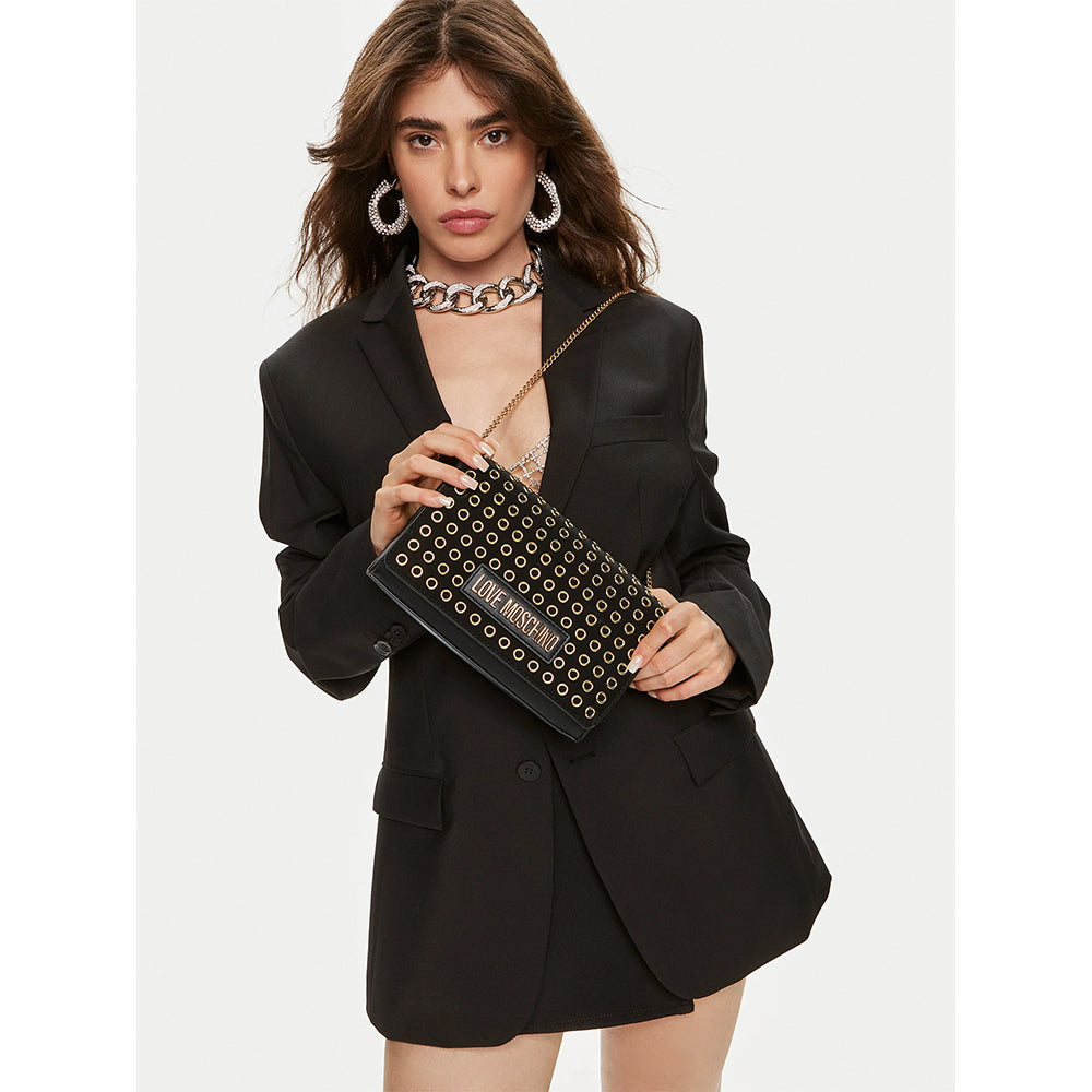 LOVE MOSCHINO GLAM LINIE
Schwarzem Damen-Clutch mit Schultergurt
