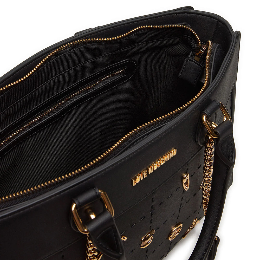 Shopping Bag a Mano e a Spalla LOVE MOSCHINO linea Tailoring Nera