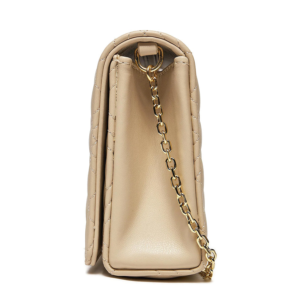 LOVE MOSCHINO Damen-Clutch mit Schultergurt Smart Daily Quilted Ivory-Linie