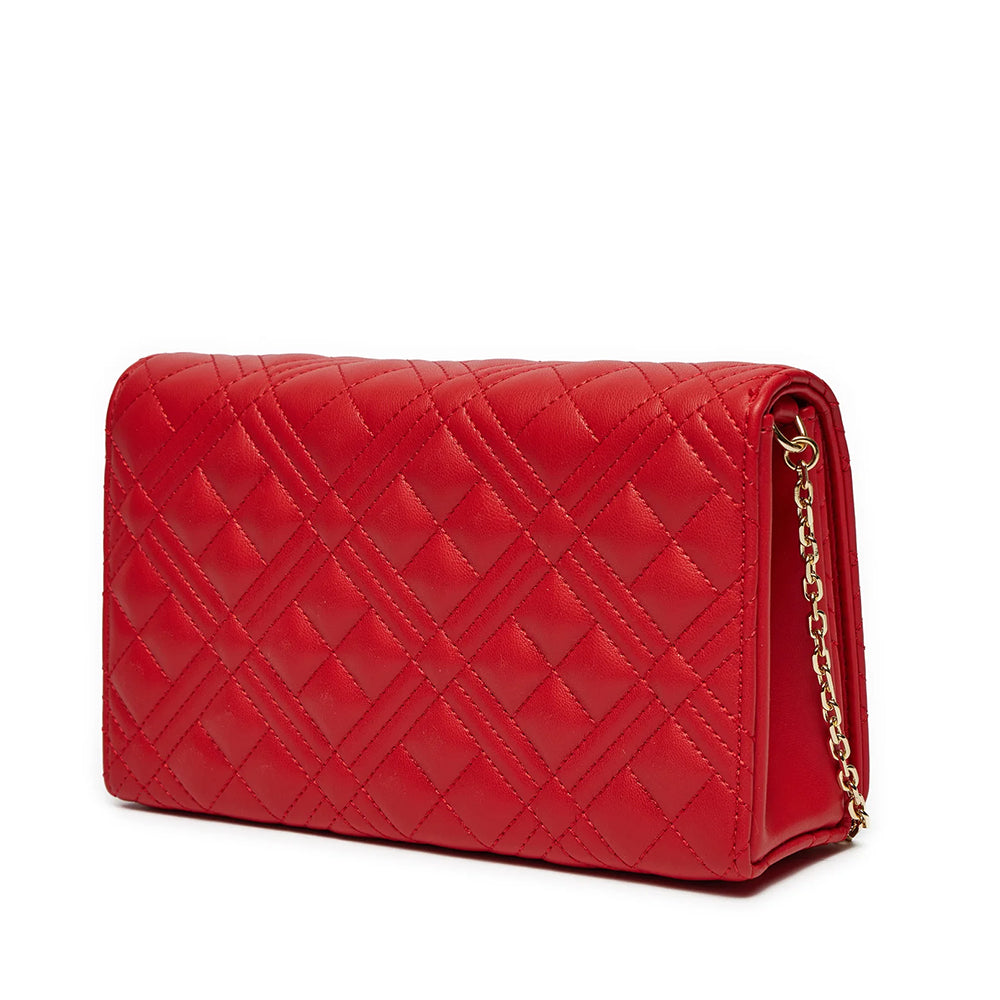 LOVE MOSCHINO Damen-Clutch mit Schultergurt Smart Daily Quilted Red-Linie
