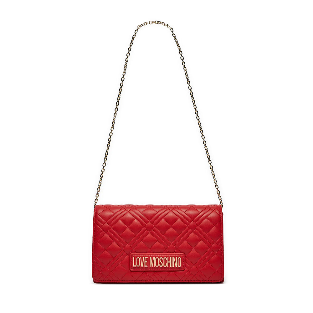 LOVE MOSCHINO Damen-Clutch mit Schultergurt Smart Daily Quilted Red-Linie