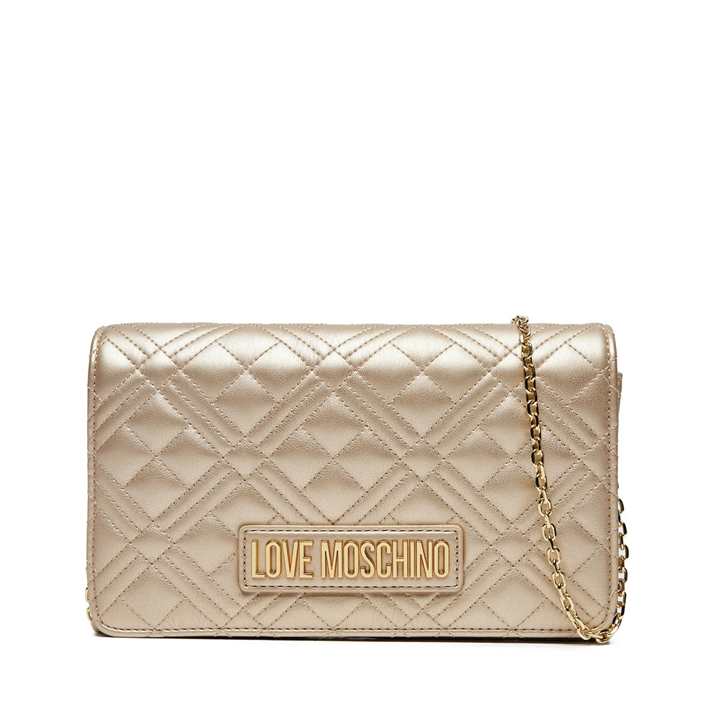 LOVE MOSCHINO Smart Daily Quilted Linie
Damen Clutch mit Schultergurt in Metallic Gold