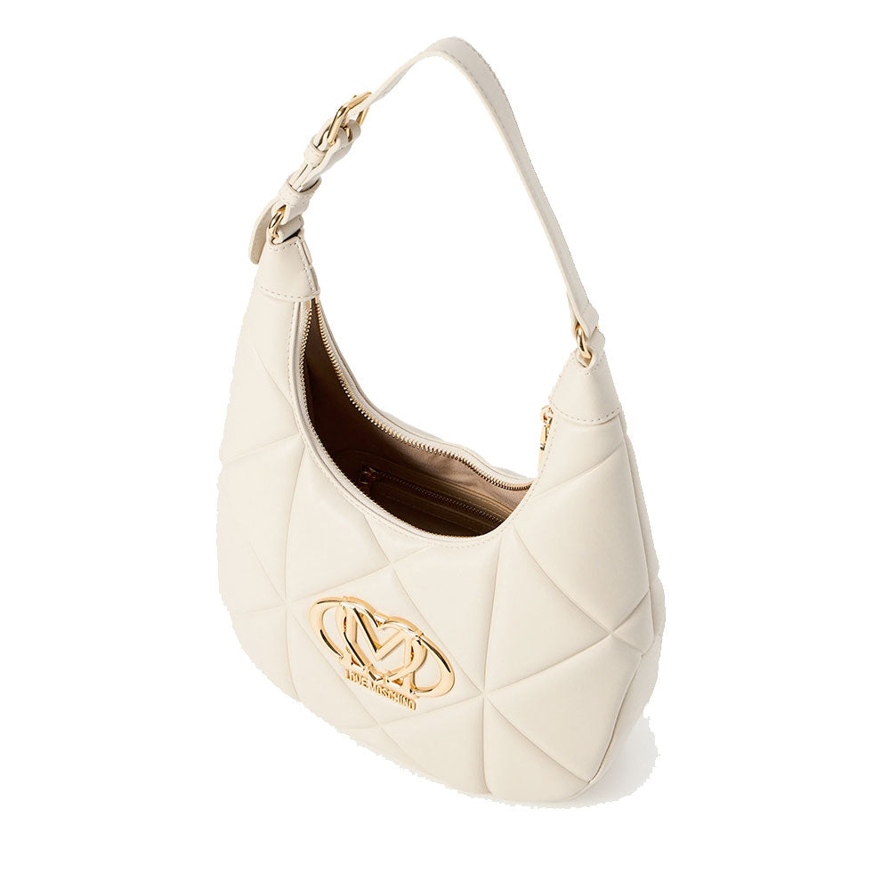 Hobo Bag Trapuntata LOVE MOSCHINO linea Embossed Avorio