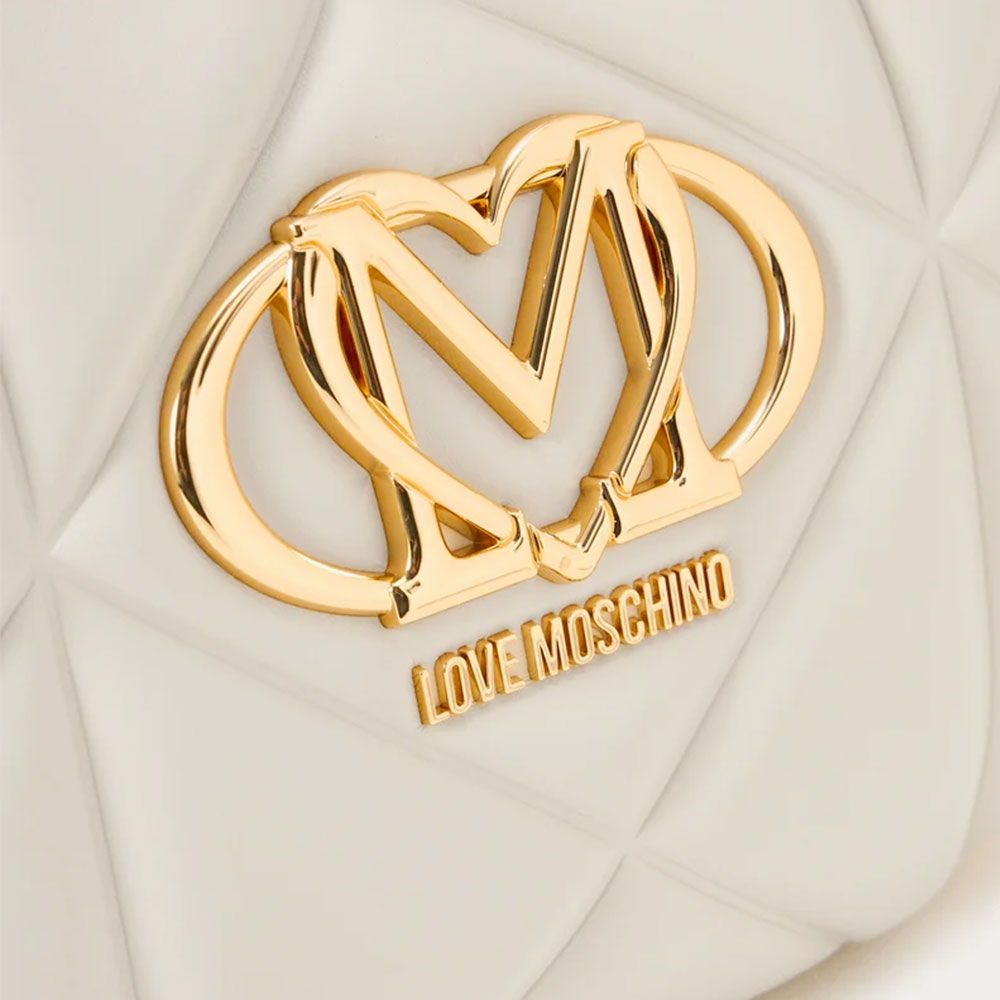Hobo Bag Trapuntata LOVE MOSCHINO linea Embossed Avorio