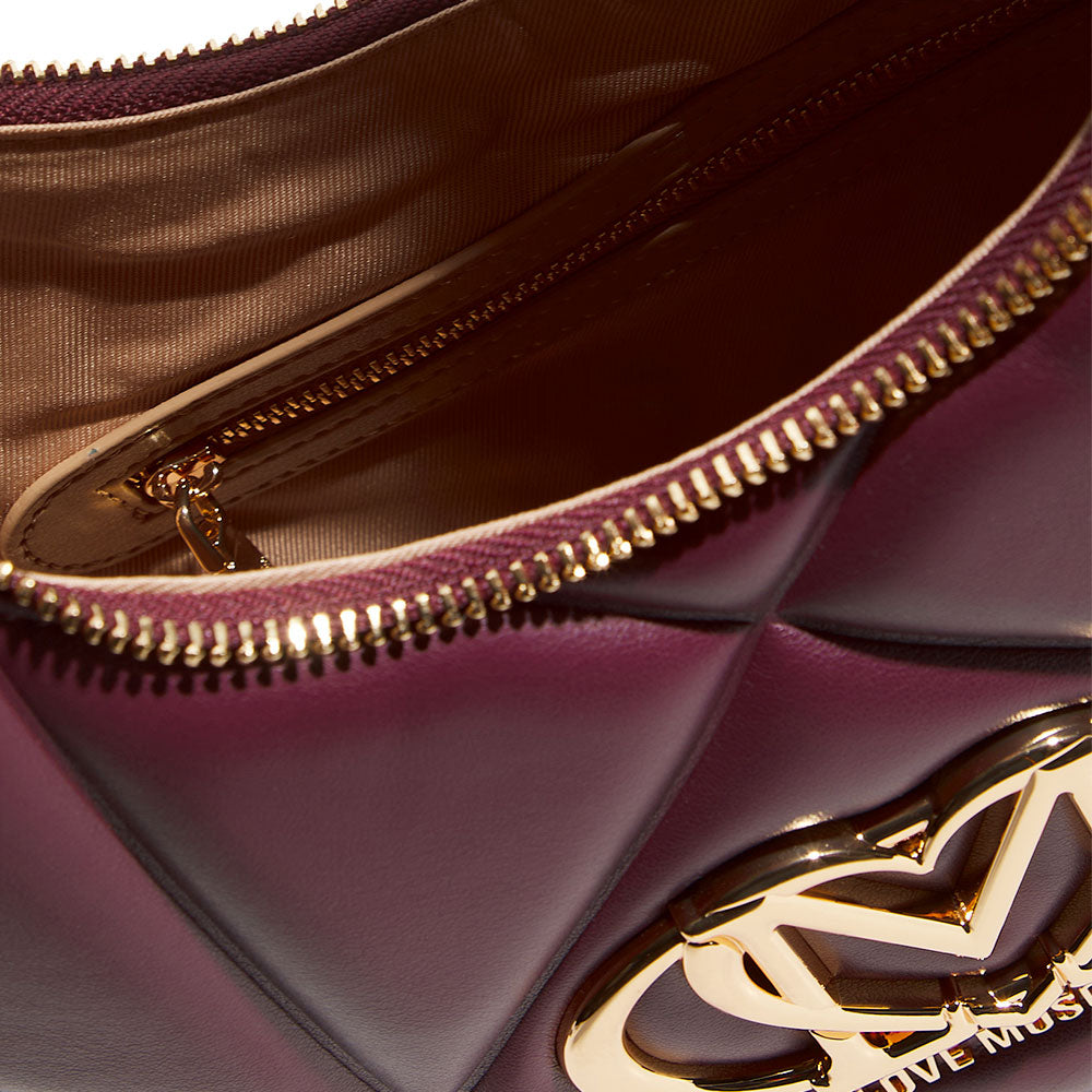 Hobo Bag Trapuntata LOVE MOSCHINO linea Embossed color Vino