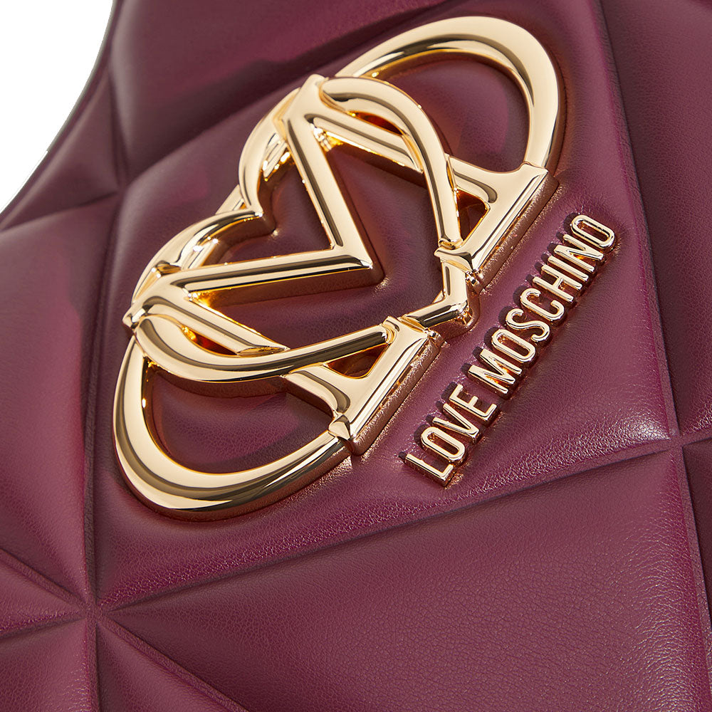 Hobo Bag Trapuntata LOVE MOSCHINO linea Embossed color Vino