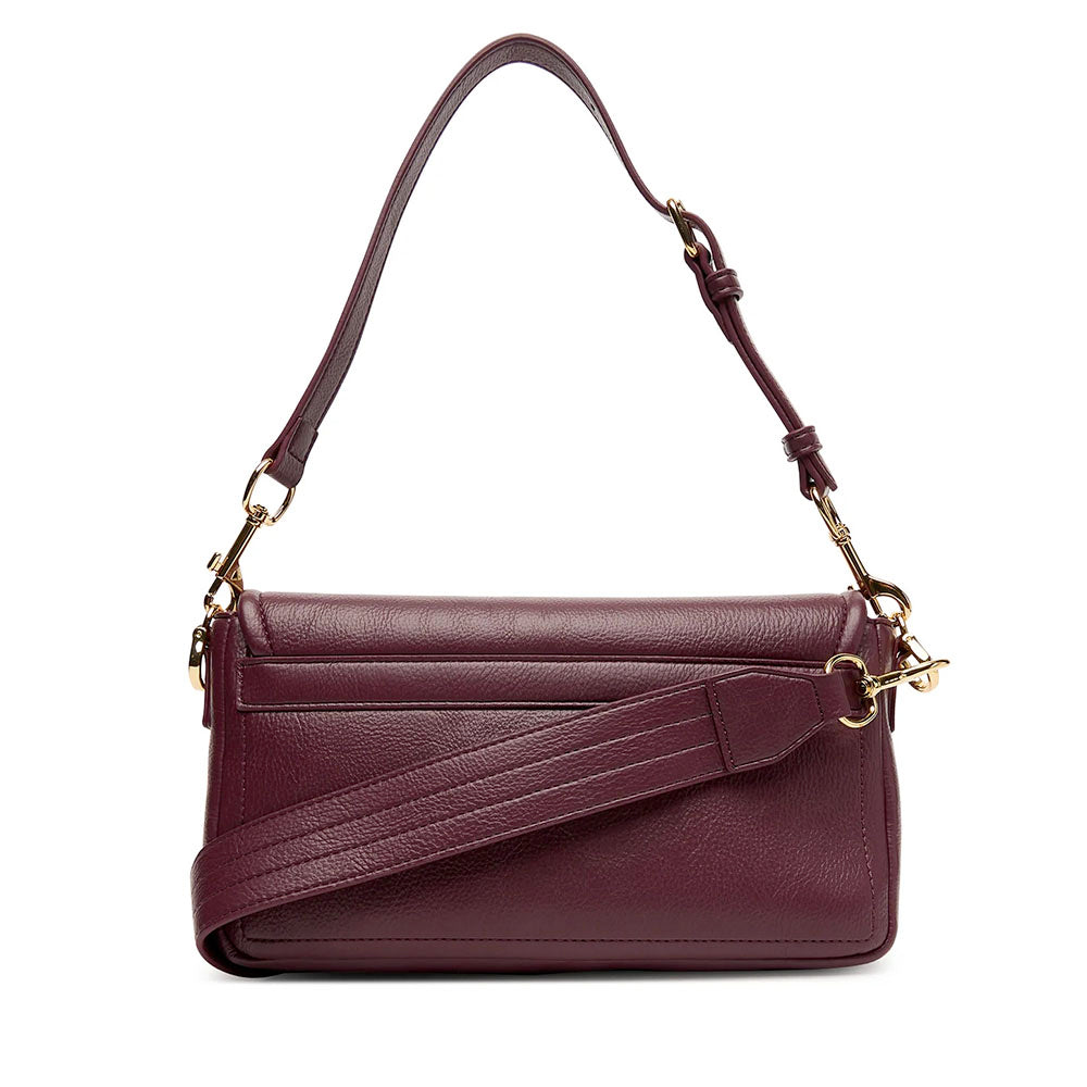 Borsa Donna a Spalla con Tracolla LOVE MOSCHINO color Vino con Placca Quadrata con Logo