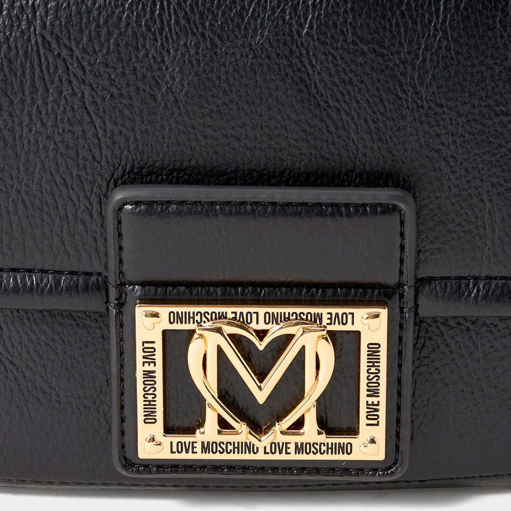 Borsa Donna a Tracolla LOVE MOSCHINO Nera con Placca Quadrata con Logo