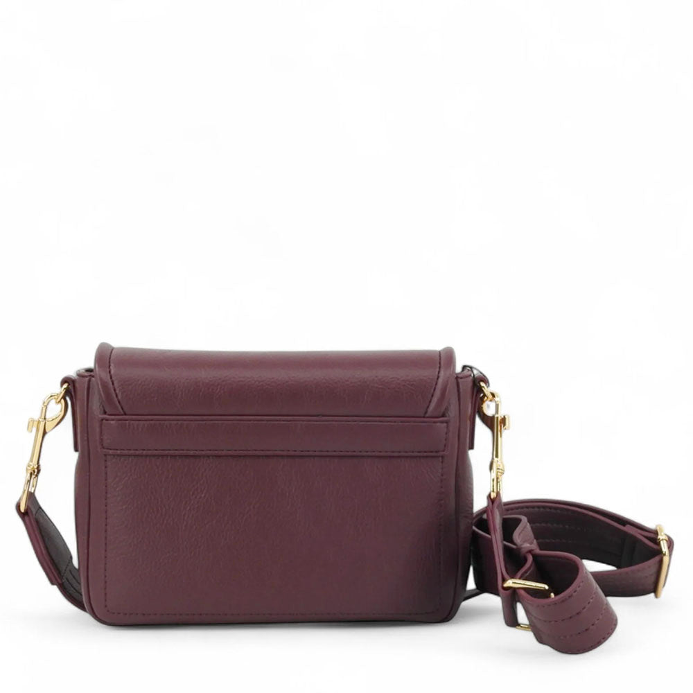 Borsa Donna a Tracolla LOVE MOSCHINO color Vino con Placca Quadrata con Logo