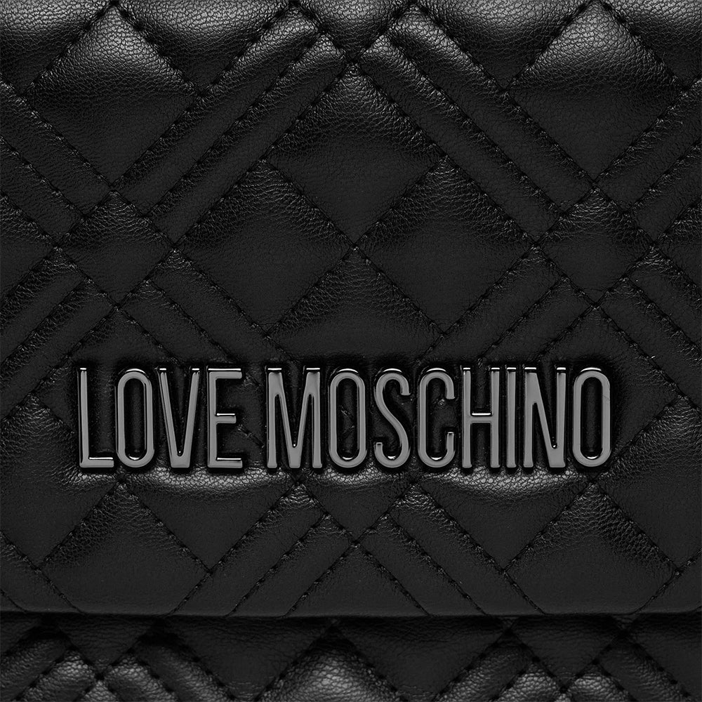 Borsa Donna a Tracolla LOVE MOSCHINO linea Quilted colore Nero con Logo Canna di Fucile