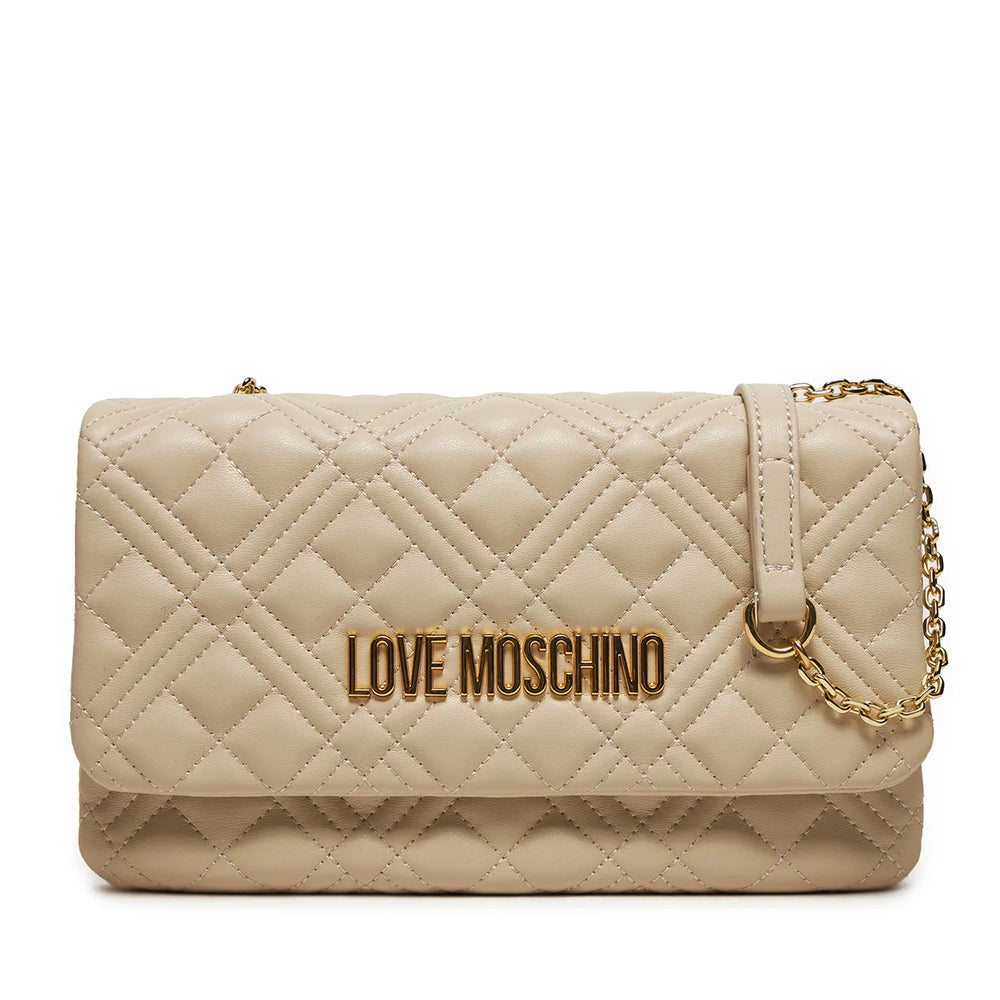 LOVE MOSCHINO Damen-Umhängetasche, gesteppt, Elfenbeinlinie