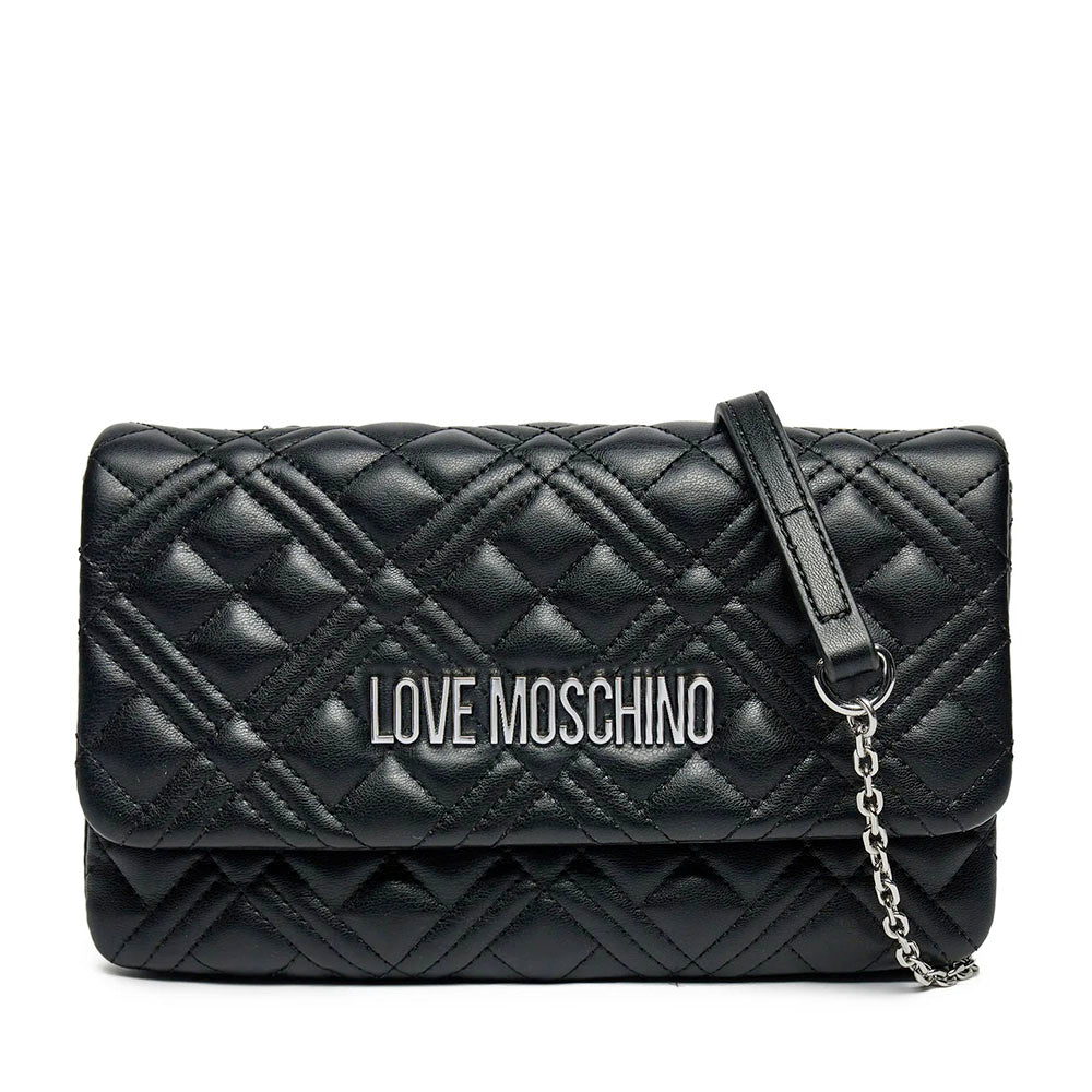 Borsa Donna a Tracolla LOVE MOSCHINO linea Quilted colore Nero e Nikel