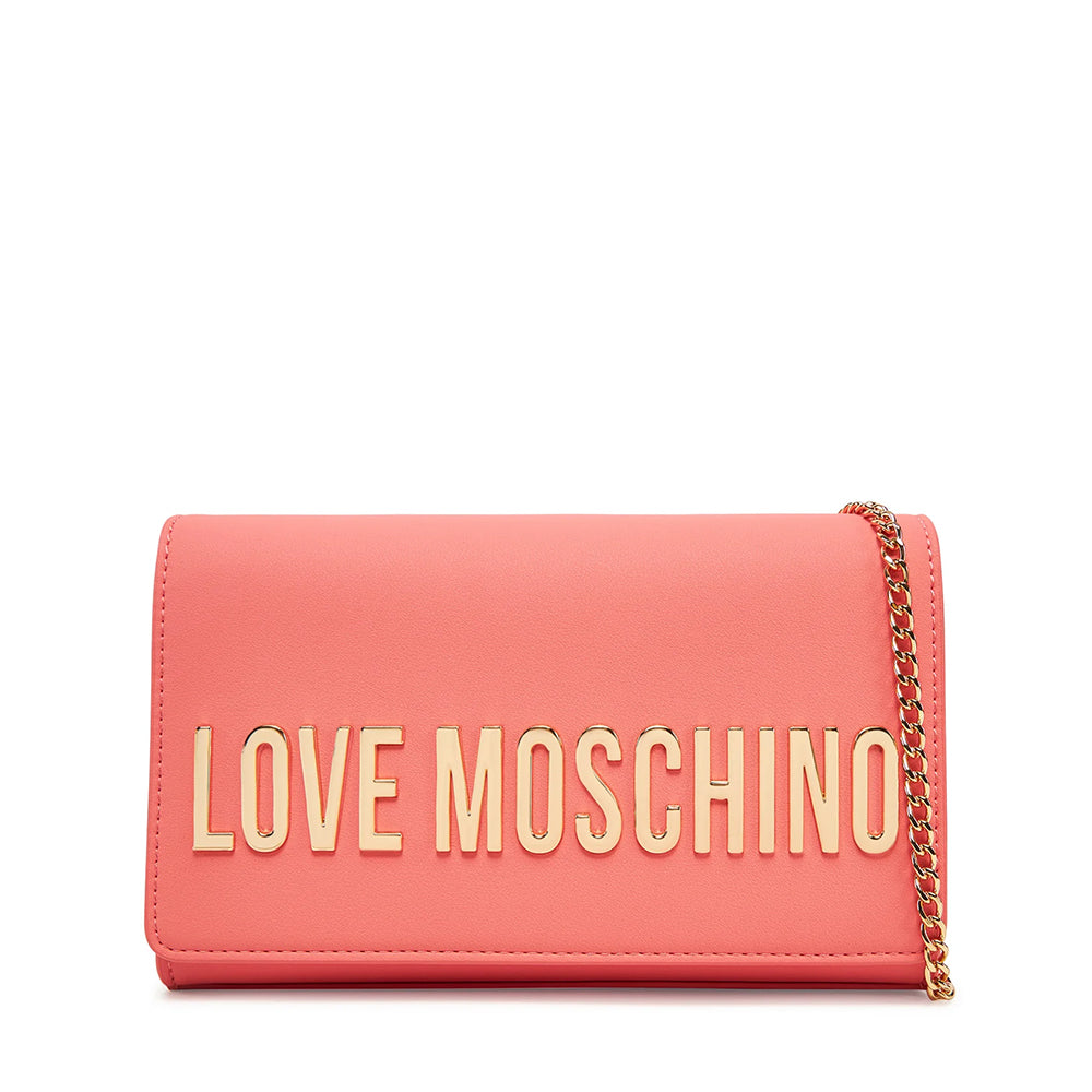 Clutch Donna con Tracolla LOVE MOSCHINO linea Smart Daily Bag Lettering Logo Corallo