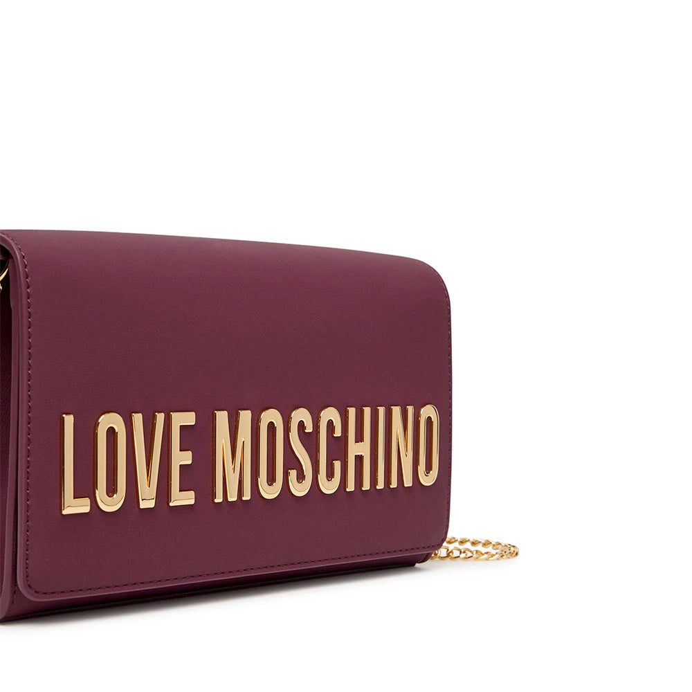 Clutch Donna con Tracolla LOVE MOSCHINO linea Smart Daily Bag Lettering Logo color Vino