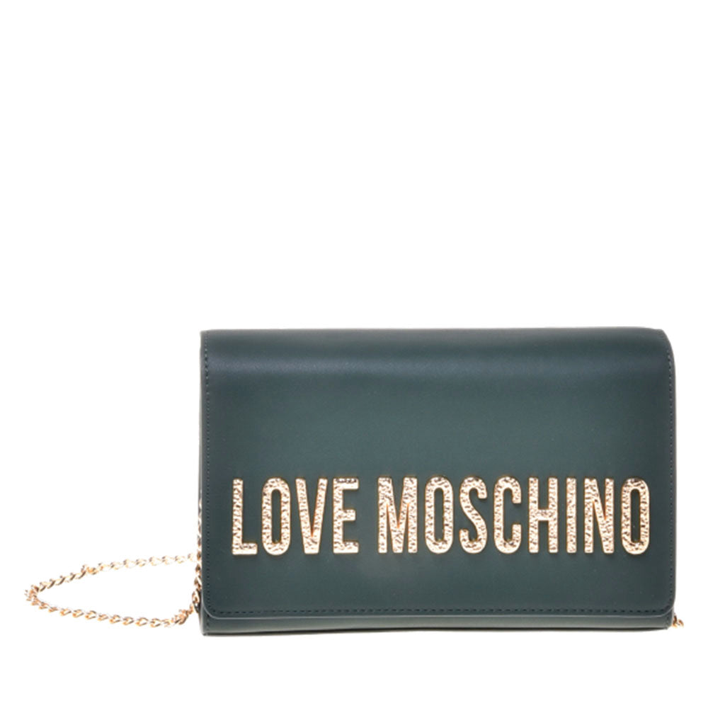 Clutch Donna con Tracolla LOVE MOSCHINO Verde con Maxi Logo