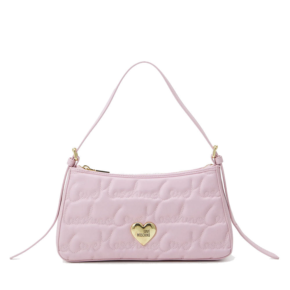 LOVE MOSCHINO –
Rosa Hobo-Tasche mit durchgehendem gesticktem Logo