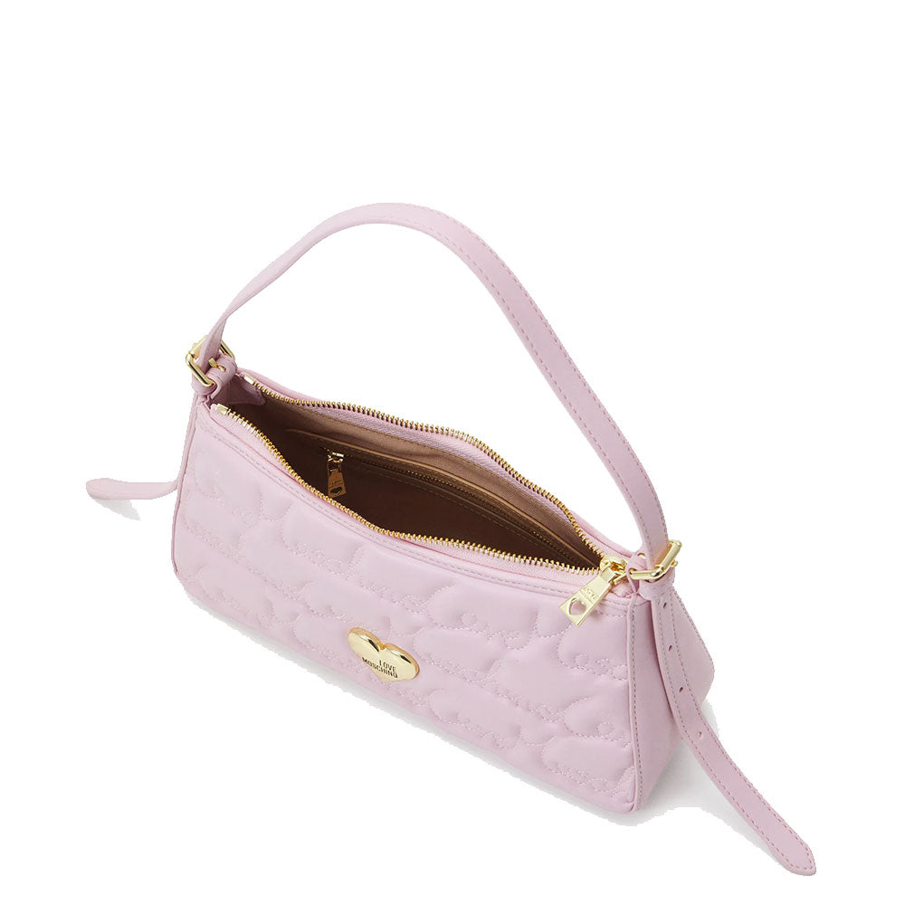 LOVE MOSCHINO –
Rosa Hobo-Tasche mit durchgehendem gesticktem Logo