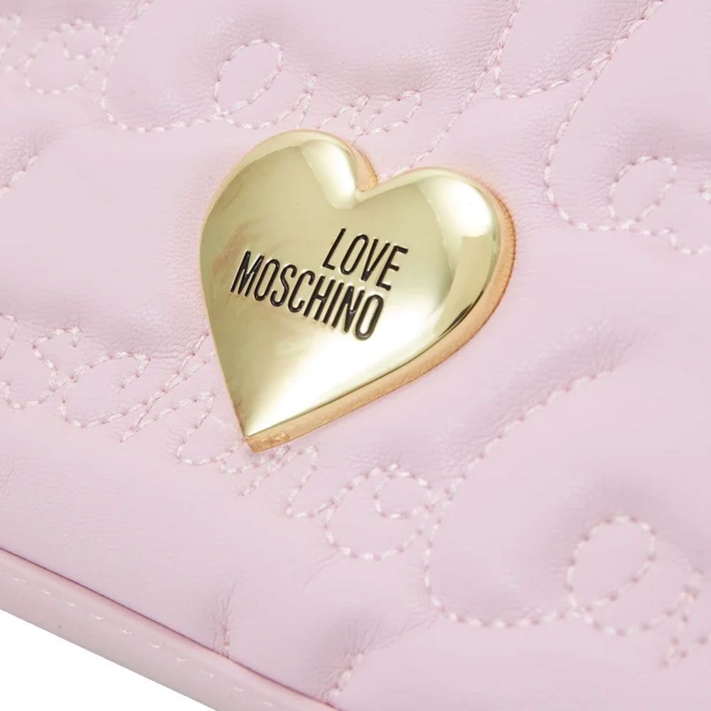 LOVE MOSCHINO –
Rosa Hobo-Tasche mit durchgehendem gesticktem Logo