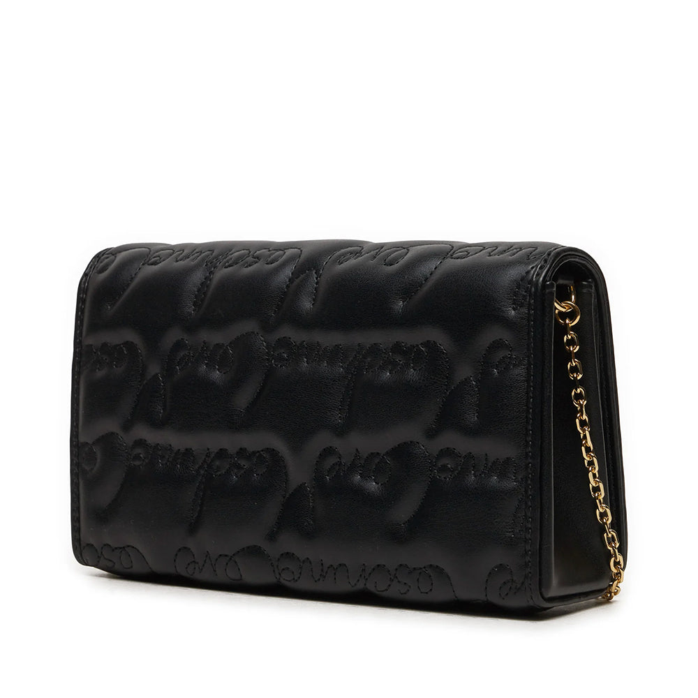 LOVE MOSCHINO
Schwarze Damen-Clutch mit Schultergurt und durchgehend gesticktem Logo