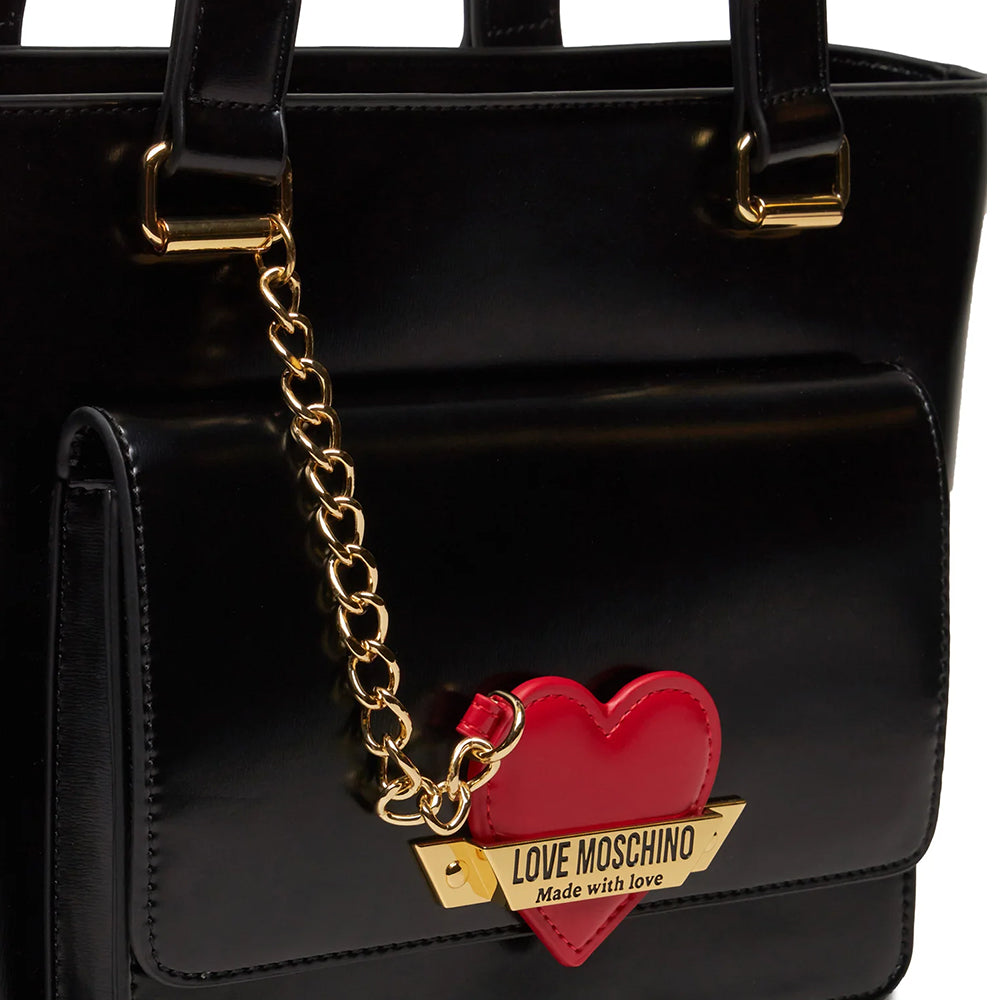 Shopping Bag LOVE MOSCHINO linea Made With Love colore Nero