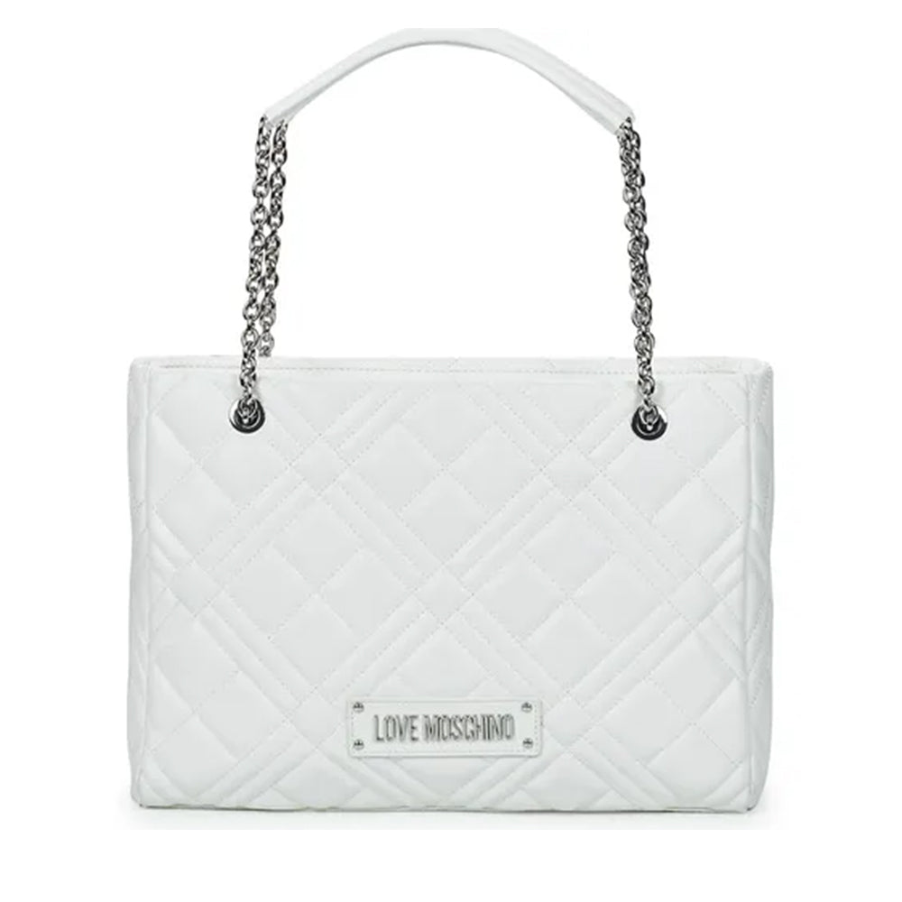 LOVE MOSCHINO QUILTED LINIE Shopping Bag in Weiß – Cuoieriashop