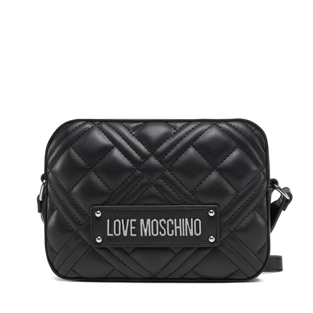Camera Case Trapuntata LOVE MOSCHINO linea Quilted colore Nero e Nikel