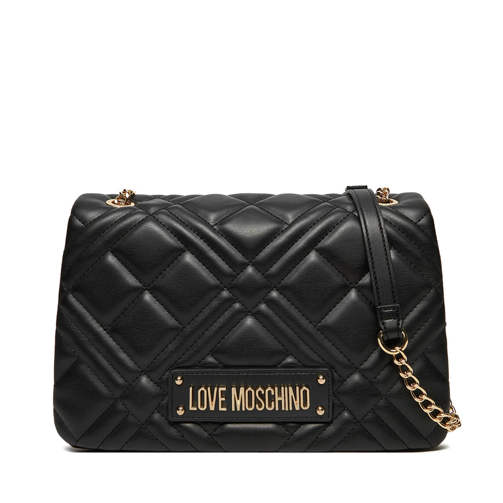 LOVE MOSCHINO Quilted Linie 
Schwarze gesteppte Umhängetasche