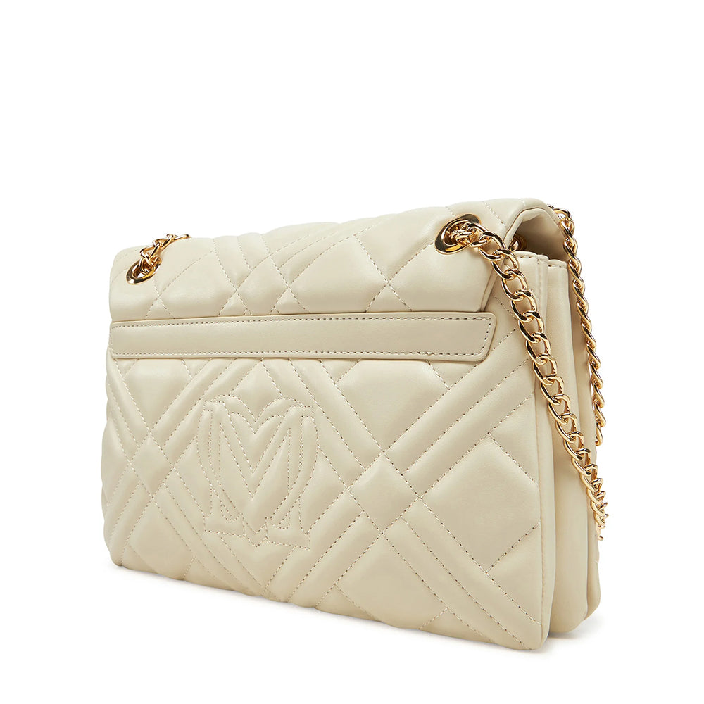 Borsa a Spalla e a Tracolla LOVE MOSCHINO linea Quilted Trapuntata Avorio