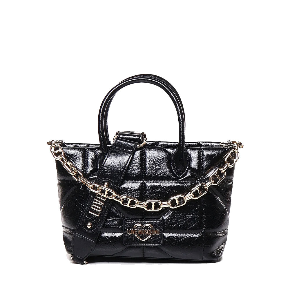 LOVE MOSCHINO Geometric Quilted Linie
Handtasche in Schwarz