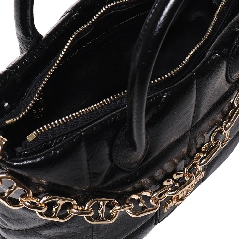 LOVE MOSCHINO Geometric Quilted Linie
Handtasche in Schwarz