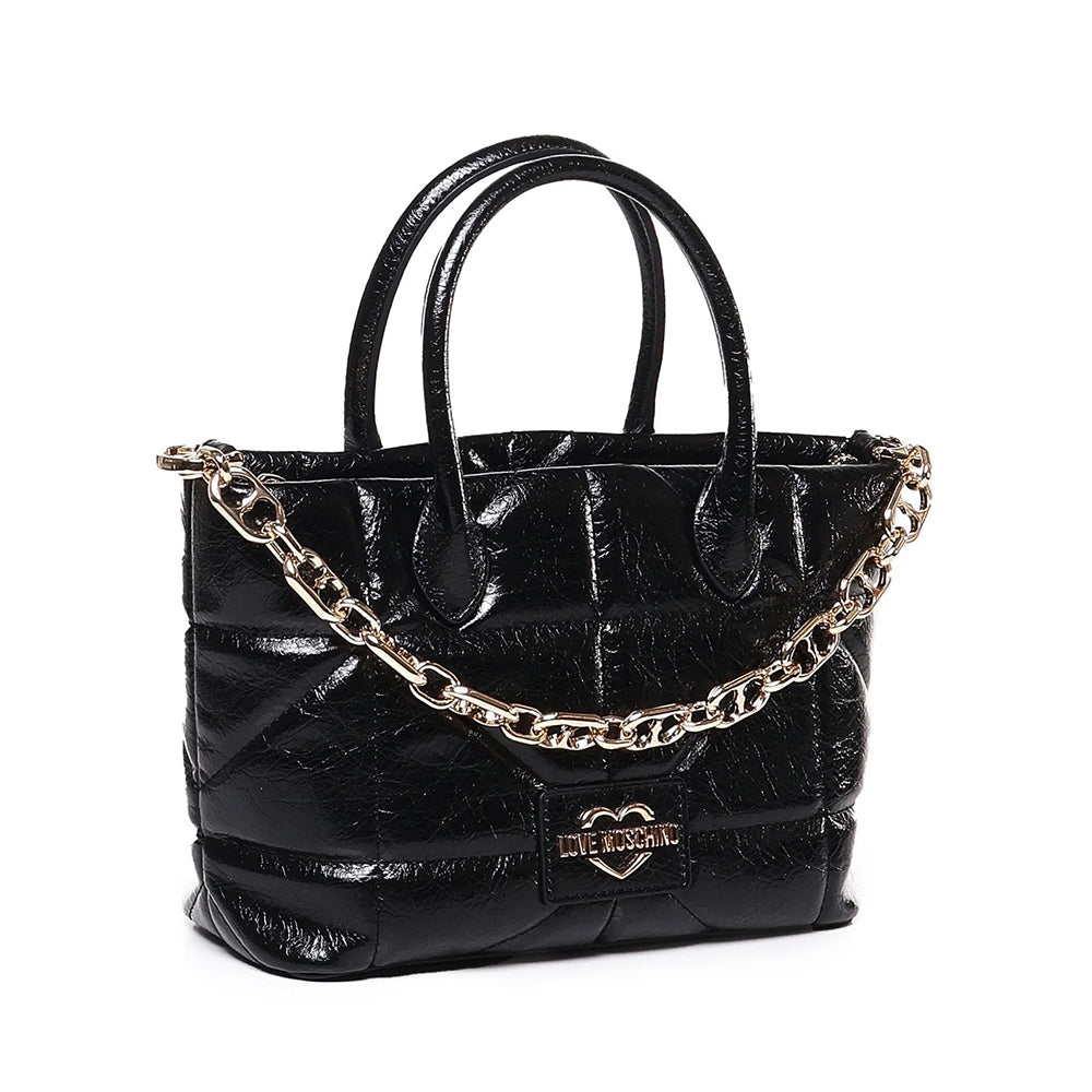 LOVE MOSCHINO Geometric Quilted Linie
Handtasche in Schwarz