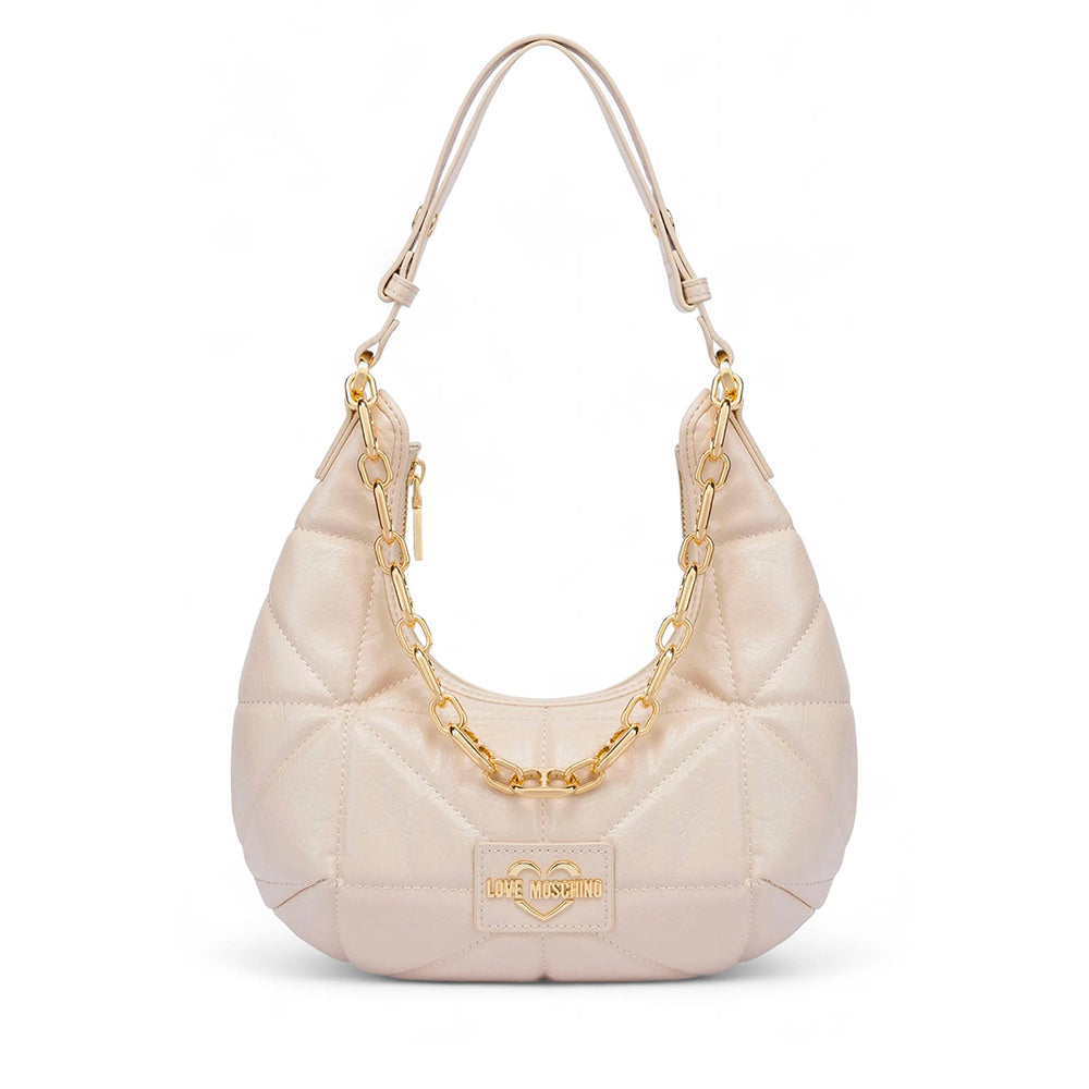LOVE MOSCHINO Geometrische Quilted Linie
Hobo Bag in Elfenbein