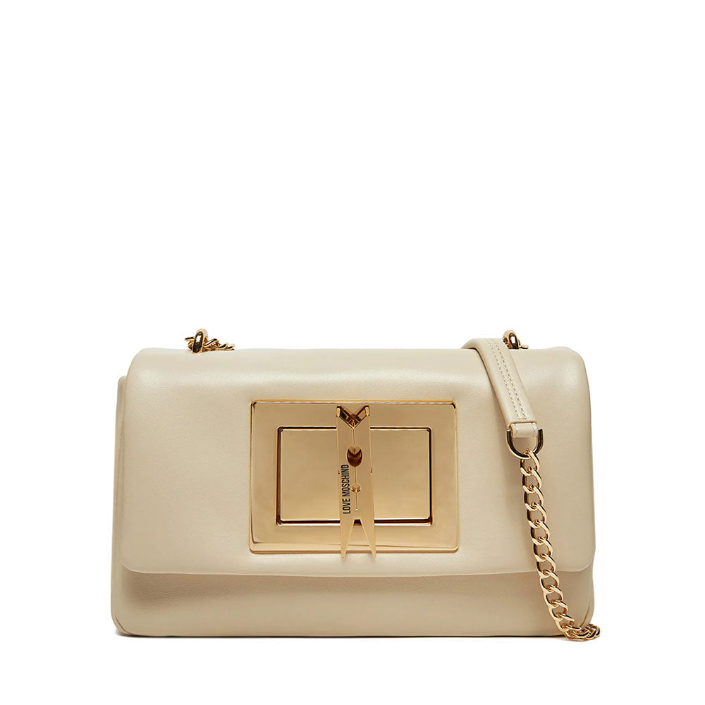 Borsa Donna a Spalla e Tracolla LOVE MOSCHINO linea Clothespin Avorio