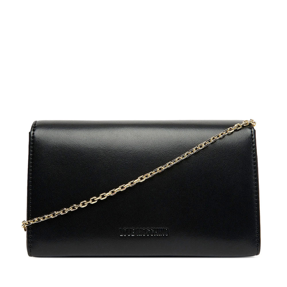 Clutch Donna con Tracolla LOVE MOSCHINO linea Smart Daily Bag Nera con Cuore Logato