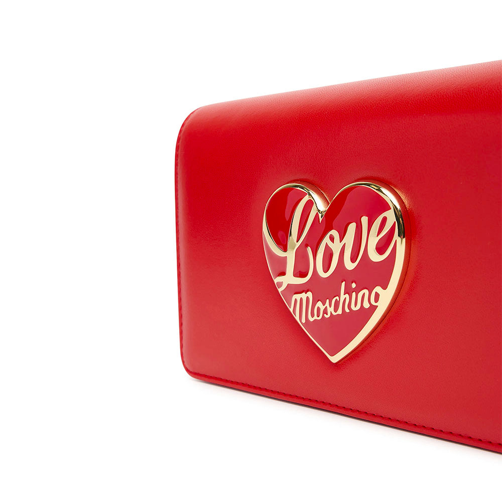 Clutch Donna con Tracolla LOVE MOSCHINO linea Smart Daily Bag Rosso con Cuore Logato