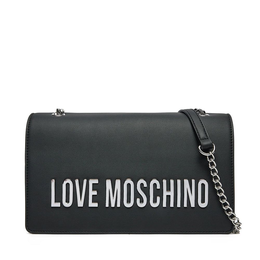 Damen Schultertasche und Crossbody Bag LOVE MOSCHINO Bold Bag Linie in Schwarz und Nikel