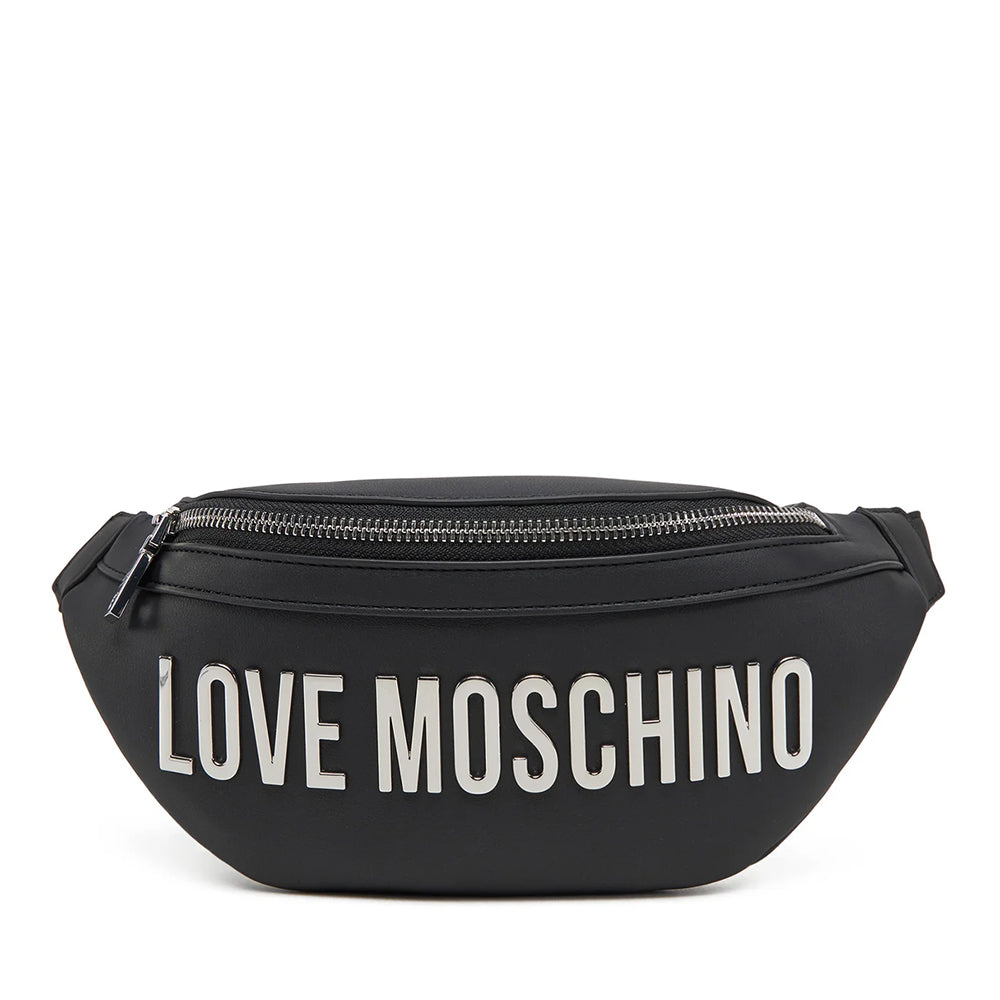 Marsupio Donna LOVE MOSCHINO linea Bold Bag Nero e Nikel