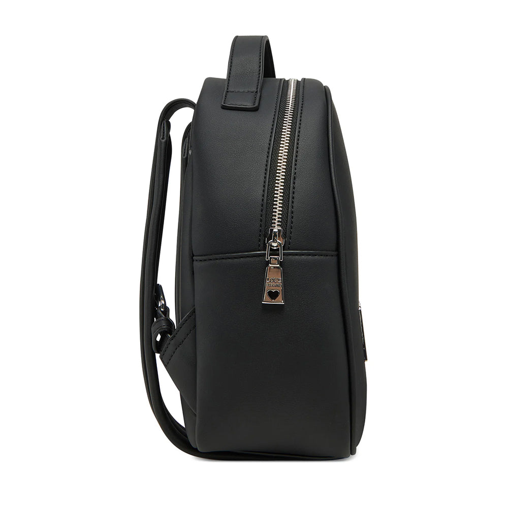 Zaino Donna Small LOVE MOSCHINO linea Maxi Lettering Nero e Nikel